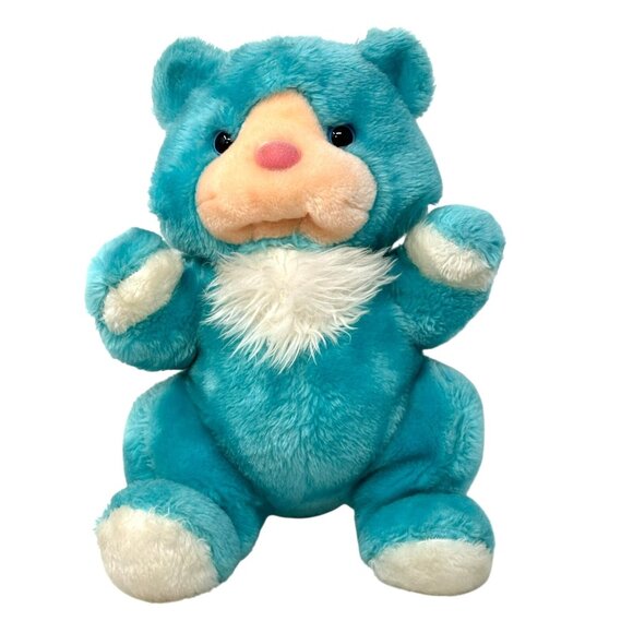 COMMONWEALTH Blue Teddy Bear Plush Vintage Playthings - Picture 1 of 6